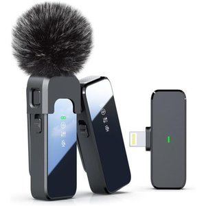 Wireless Lavalier Microphone with Noise Cancellation, 18H Battery Life
